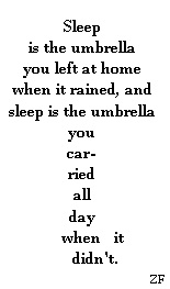 sleep is an umbrella (2008)
